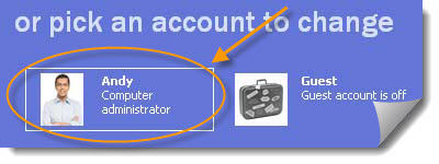 click user account icon