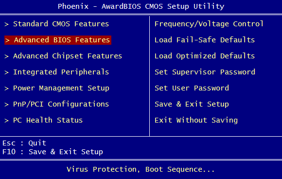 phoenix awardbios cmos setup utility upgrade