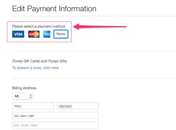 Payment information