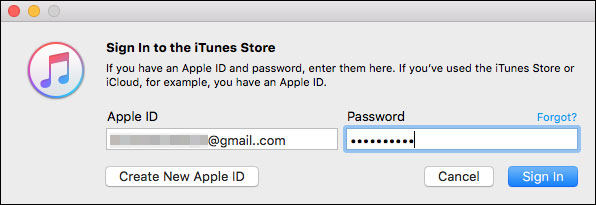 itunes password reset with email
