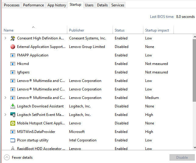 stopping programs from running at startup windows 10