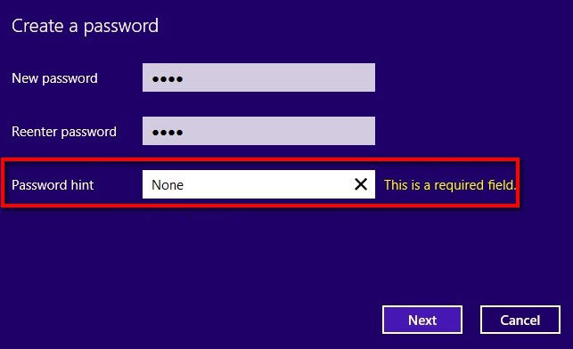 How To Create Change And Use Windows 8 1 8 Password Hint