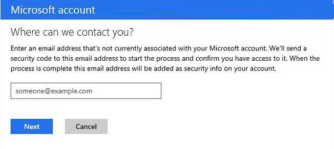 my microsoft account has been changed to a different email address