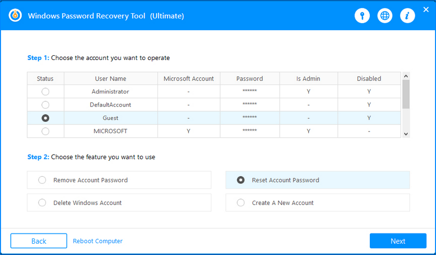 removed windows password successfully 